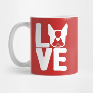 Boston Terrier LOVE square in white #bostonlove - Boston Terrier stickers Mug